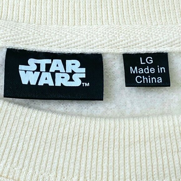 Star Wars Women's Large Crew Neck Long Sleeve Tie-Dye Sweatshirt Headband Ivory - Picture 4 of 7